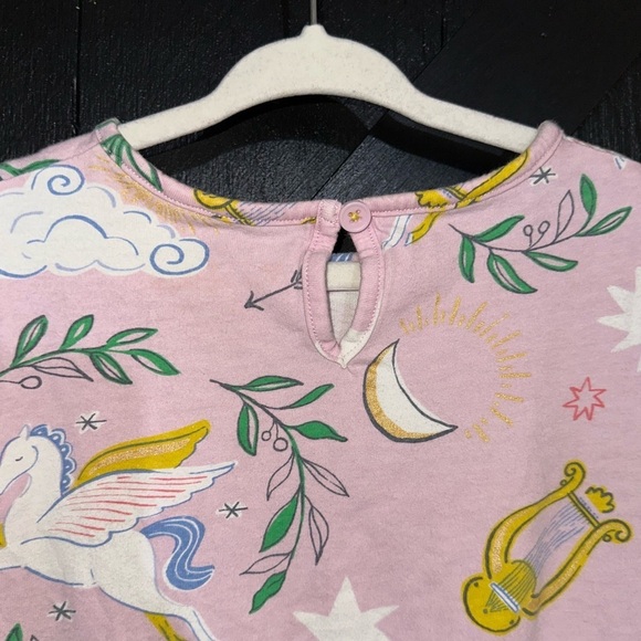 Mini Boden Girls Adorable Puff Sleeve Dress Winsome Pink Greek Toile Sz 5-6Y - Picture 10 of 12